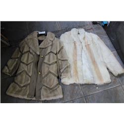 TWO FAUX FUR COATS