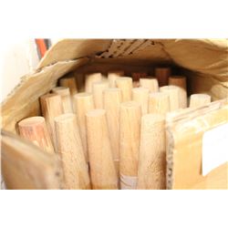 BOX OF NEW TAPERED END HANDLES
