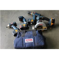 RYOBI CORDLESS TOOL SET IN BAG