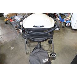 WEBER BBQ ON STAND WITH COVER