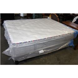 NEW KINGSDOWN COOPER QUEENSIZE EUROTOP MEDIUM FIRM MATTRESS, WITH BOXSPRING AND ROLLER FRAME, RETAIL