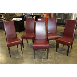 SET OF SIX LEATHER DINING CHAIRS