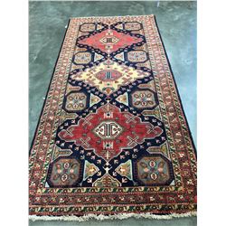 NEW 100% WOOL TABRIZ HAND KNOTTED PERSIAN CARPET, 45- 50 KNOTS / SQ. CM SIZE 3X1.5 METERS, RED/YELLO