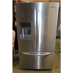 KITCHEN AID STAINLESS DOUBLE DOOR FRIDGE WITH WATER AND ICE AND SLIDE OUT BOTTOM FREEZER WORKING ORD