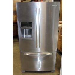 KITCHEN AID STAINLESS DOUBLE DOOR FRIDGE WITH WATER AND ICE AND SLIDE OUT BOTTOM FREEZER WORKING ORD