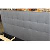 Image 4 : NEW HOME ELEGANCE FLOOR MODEL MODERN KINGSIZE GREY PLATFORM BEDFRAME, RETAIL $1699