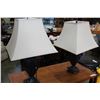 Image 1 : PAIR OF HEAVY METAL BASED TABLE LAMPS
