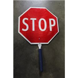 FLAGGER STOP SLOW SIGN