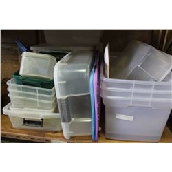 VARIOUS SIZED TOTES WITH LIDS