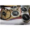 Image 1 : BANJO STEERING WHEEL AND FOUR VINTAGE CHEVY HUBCAPS