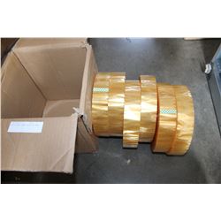 BOX OF NEW CLEAR ROLLS OF TAPE