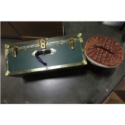 SMALLER STORAGE TRUNK AND WICKER HAMPER