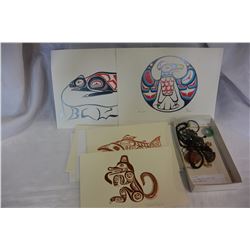 NATIVE DRAWINGS CARDS AND EASTERN JEWELLRY