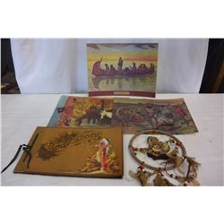 FEDERIC REMINGTON PRINTS AND NATIVE SCRAPBOOK AND DREAM CATCHER