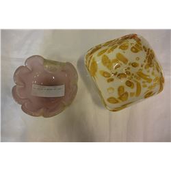 TWO PIECES OF MURANO ART GLASS