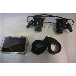 JEWELLERS LOUPE AND GLASSES