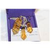 Image 1 : THREE PIECE STERLING AND AMBER NECKLACE AND EARRING SET