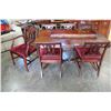 Image 2 : MAHOGANY DINING TABLE WITH 3 LEAFS AND SIX CHAIRS