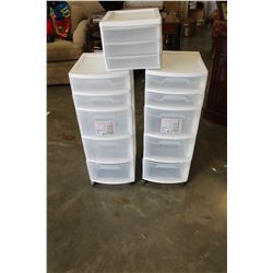 TWO ROLLING STERILITE 5-DRAWER ORGANIZERS