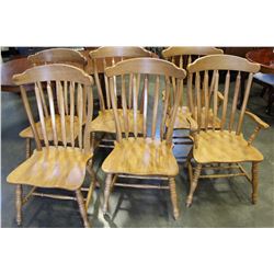 SET OF 6 PINE DINING CHAIRS