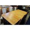 Image 1 : OAK DINING TABLE WITH LEAF AND SIX CHAIRS
