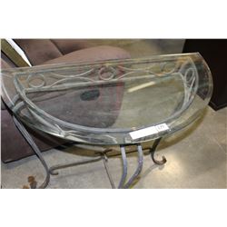 IRON BASE GLASS TOP MODERN D-TABLE