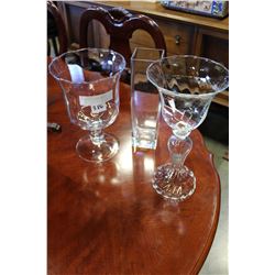 THREE GLASS ESTATE VASES