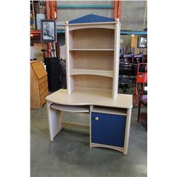MAPLE FINISH DESK WITH HUTCH