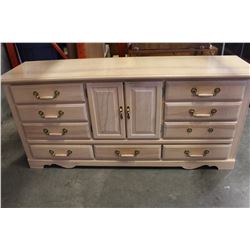 MAPLE FINISH DRESSER WITH MIRROR