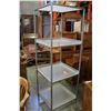 Image 2 : METAL 6 FOOT SHELF WITH PLEXIGLASS SHELVES
