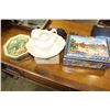 Image 1 : THREE DECORATIVE BOXES AND JUG AND BOWL SET