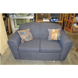 BLUE UPOLSTERED LOVESEAT