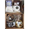 Image 1 : 2 BOXES OF DECORATIVE BOWLS AND STANDS AND BOX OF PICTURE FRAMES