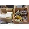 Image 3 : 2 BOXES OF DECORATIVE BOWLS AND STANDS AND BOX OF PICTURE FRAMES