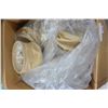 Image 3 : BOX OF WICKER BASKETS AND BOX OF BURLAP PLANTERS
