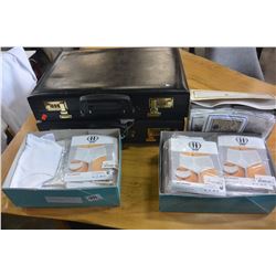 2 LEATHER BRIEFCASES AND NEW ITALIAN UNDERWEAR