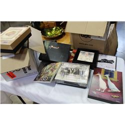 TWO BOXES OF SMALL CANVAS PICTURES
