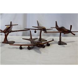 FOUR WOOD MODEL AIRPLANES