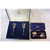 Image 1 : BIRKS GOBLETS AND TWO SPOONS IN CASE