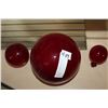 Image 1 : THREE HAND BLOWN RED FISH FLOATS