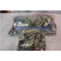 THREE LARGE BAGS OF JEWELLRY