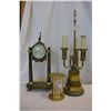 Image 1 : BRASS LAMP AND CLOCK AND TIMER