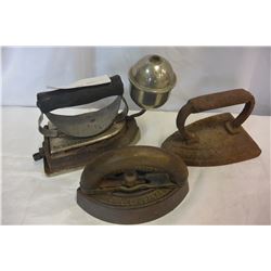 THREE VINTAGE IRONS