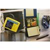 Image 3 : BOX OF ELECTRONICS AND GAMEBOY AND 8 TRACK PLAYER WITH BLACK SABBATH TAPE AND AMP