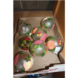 LOT OF HAND PAINTED ITALIAN GLASS BALLS