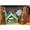 Image 1 : SHELF LOT OF MINI GREENHOUSE FISH NETS AND WOOD FISH AND WALL SCONCES