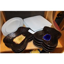 BOX OF SERVING PLATTERS