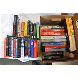 BOX OF SOFT AND HARDCOVER BOOKS