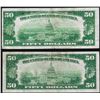 Image 2 : Lot of (2) 1928A $50 Federal Reserve Notes New York