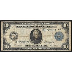 1914 $10 Federal Reserve Note Blue Seal